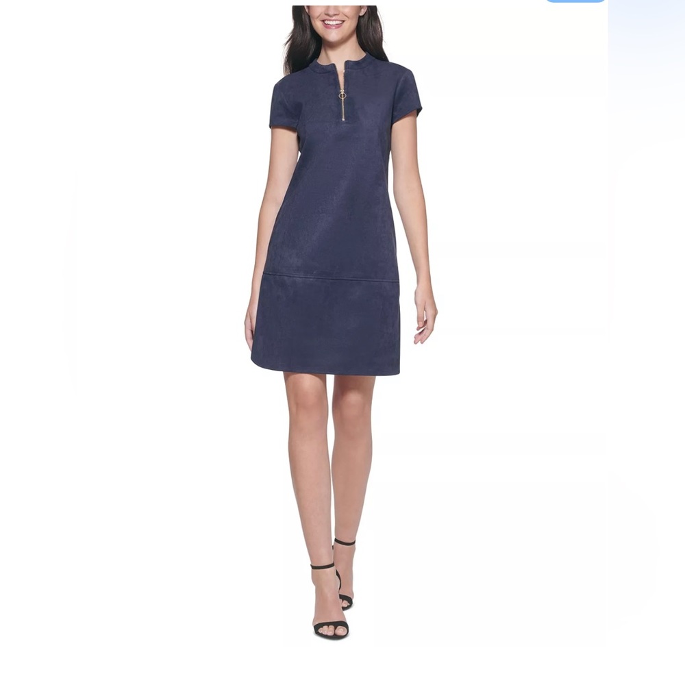 Kensie Faux-Suede Shift Dress